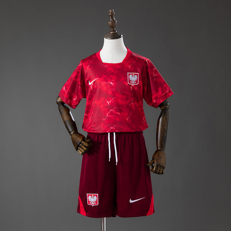 Kit Infantil da Seleção da Polônia 2026 Fora