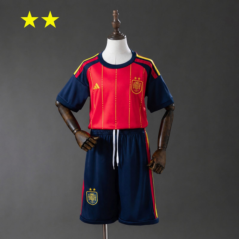 Kit Infantil da Seleção Espanhola 26/27 Casa - 2 estrelas